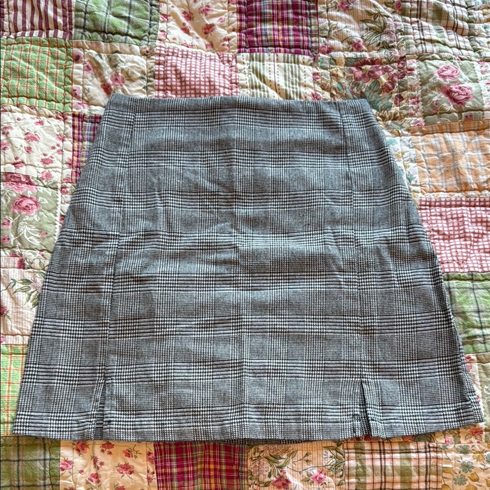John Galt Classic Gray Plaid Skirt